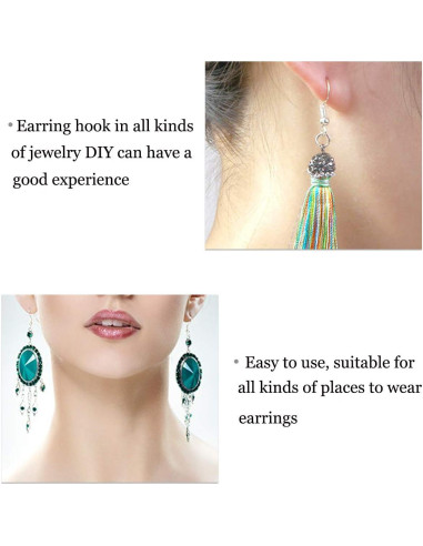 120 Ganchos de Aretes de Plata Hipoalergénicos TTSAM DIY