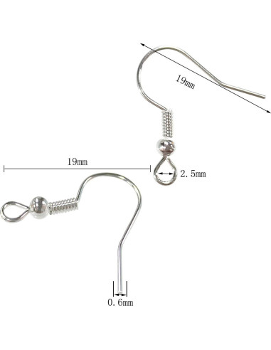 120 Ganchos de Aretes de Plata Hipoalergénicos TTSAM DIY