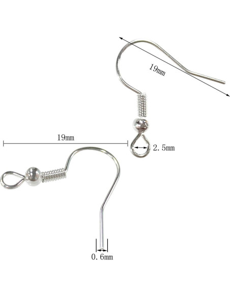 120 Ganchos de Aretes de Plata Hipoalergénicos TTSAM DIY