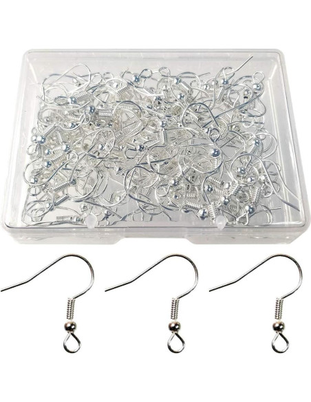 120 Ganchos de Aretes de Plata Hipoalergénicos TTSAM DIY