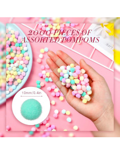 Tegeme 2000 Pompones 1 cm Multicolores para Manualidades 2