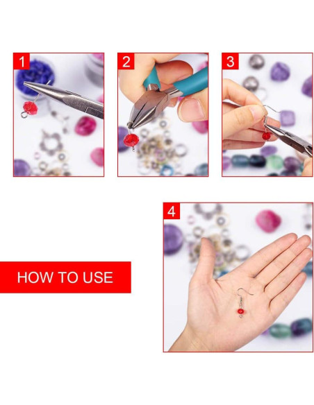 Kit de Reparación de Joyería Anezus con 3 Pinzas y 450 Piezas