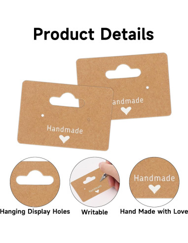 100 Tarjetas de Exhibición para Pendientes Joycraft 5x3.5cm