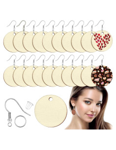 Kit de Pendientes de Madera Hicarer 200 Piezas DIY 5.08 cm