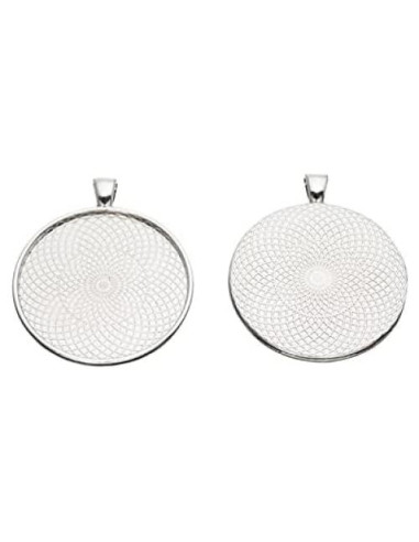 10 Piezas Base de Pendientes Redondos 40mm Plata Antigua SHUNAE