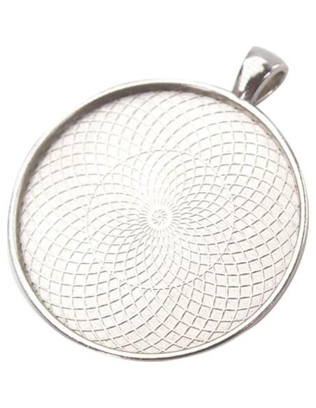 10 Piezas Base de Pendientes Redondos 40mm Plata Antigua SHUNAE