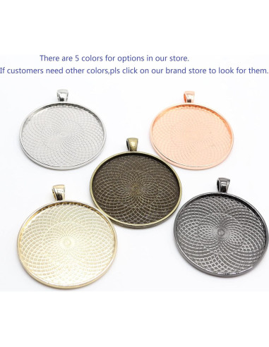 10 Piezas Base de Pendientes Redondos 40mm Plata Antigua SHUNAE