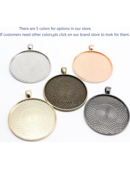 10 Piezas Base de Pendientes Redondos 40mm Plata Antigua SHUNAE