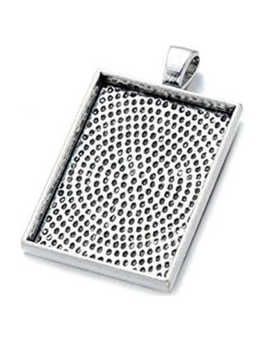 Bandejas de Colgante Rectangular AKOAK 12 Piezas Plata Antigua 25x35mm