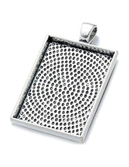 Bandejas de Colgante Rectangular AKOAK 12 Piezas Plata Antigua 25x35mm