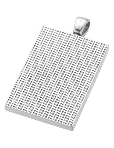 Bandejas de Colgante Rectangular AKOAK 12 Piezas Plata Antigua 25x35mm