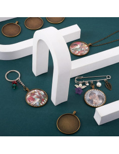 10 Piezas Configuraciones de Bezel Pandahall 40mm Bronce Vintage 2