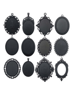 Bandejas de Colgante Negras Youdiyla 30x40mm 10 Piezas
