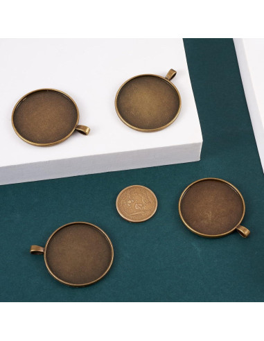 10 Piezas Configuraciones de Bezel Pandahall 40mm Bronce Vintage