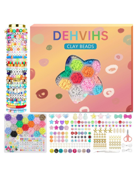 Kit de cuentas de arcilla DEHVIHS 6000PCS para pulseras