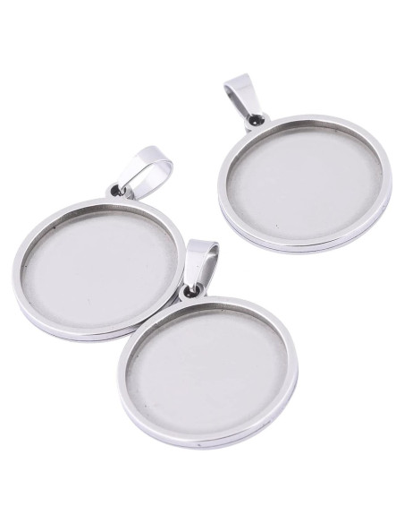 10 Sets Bandejas Redondas 22mm Acero Inoxidable Reidgaller