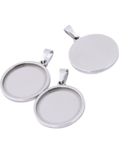 10 Sets Bandejas Redondas 22mm Acero Inoxidable Reidgaller 2