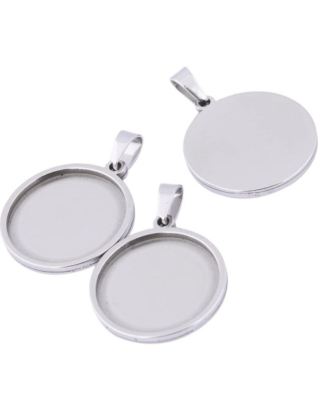 10 Sets Bandejas Redondas 22mm Acero Inoxidable Reidgaller