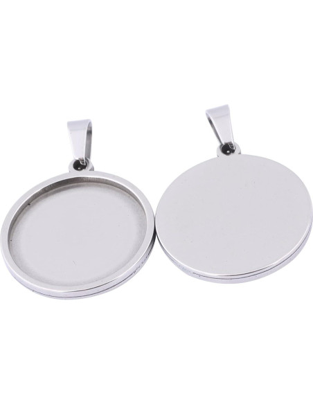 10 Sets Bandejas Redondas 22mm Acero Inoxidable Reidgaller