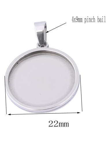 10 Sets Bandejas Redondas 22mm Acero Inoxidable Reidgaller