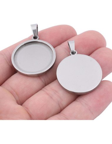 10 Sets Bandejas Redondas 22mm Acero Inoxidable Reidgaller