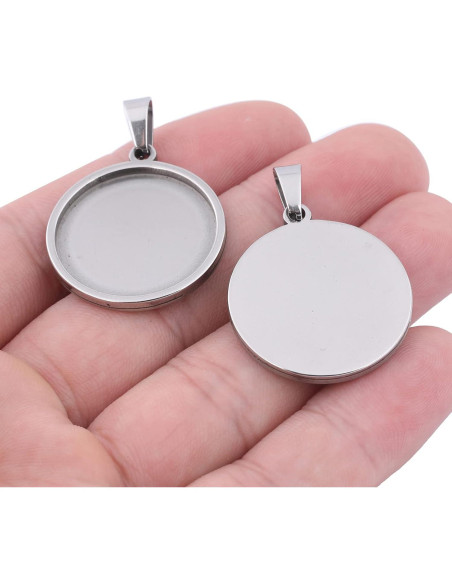 10 Sets Bandejas Redondas 22mm Acero Inoxidable Reidgaller