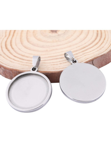 10 Sets Bandejas Redondas 22mm Acero Inoxidable Reidgaller