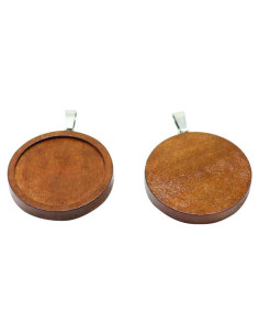 20 Trays de Madera para Cabochón 25mm SHUNAE Joyería DIY