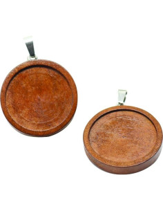 20 Trays de Madera para Cabochón 25mm SHUNAE Joyería DIY 2