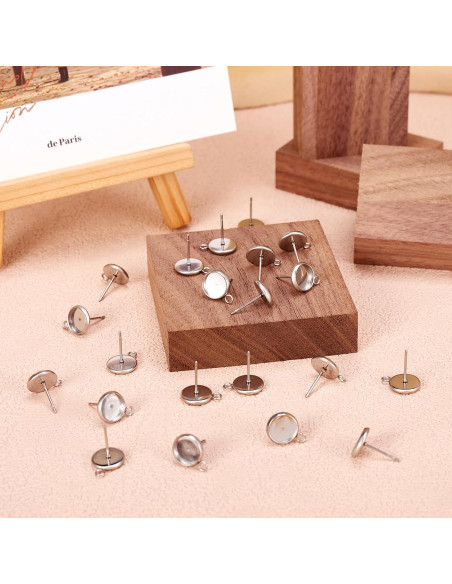 100 Piezas Aretes de Acero Inoxidable PH PandaHall 8mm