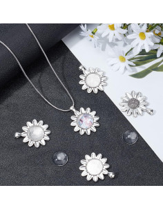 NBEADS 10 Juegos de Pendientes de Aleación Flor de Sol 2