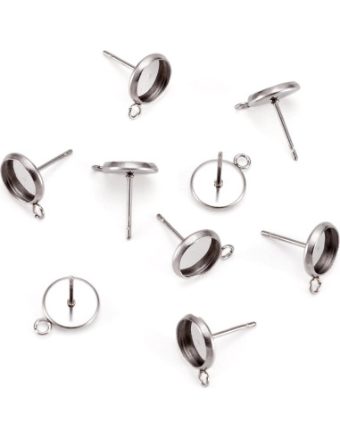 100 Piezas Aretes de Acero Inoxidable PH PandaHall 8mm