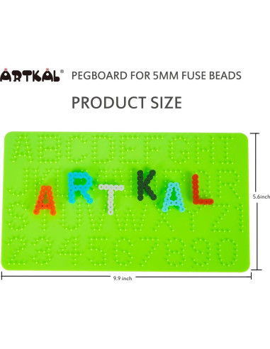 Tablero de Perlas Fuse Artkal 14.2x25.1cm Alfabeto y Números