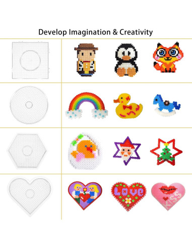 Tableros de Fusión de Beads Dedoot 18 Piezas 5mm Plástico