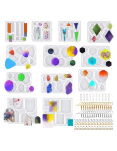 Kit de Moldes de Joyería de Resina SENHAI 12 Pcs con Accesorios