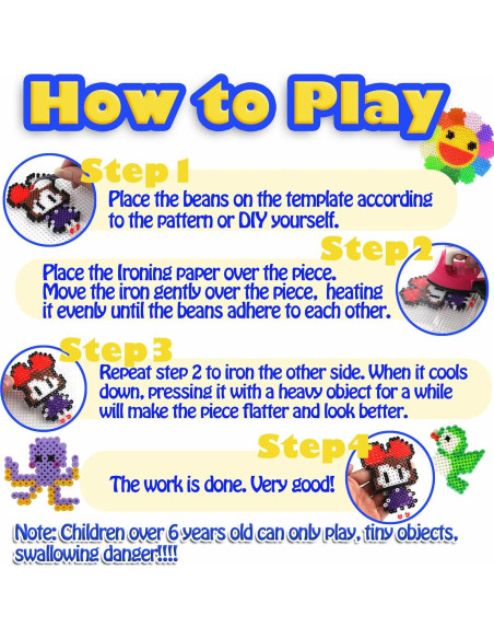 Kit de Perlas Fusibles 20pcs Yowamho 5mm para Manualidades Kit de Perlas Fusibles 20pcs Yowamho 5mm para Manualidades