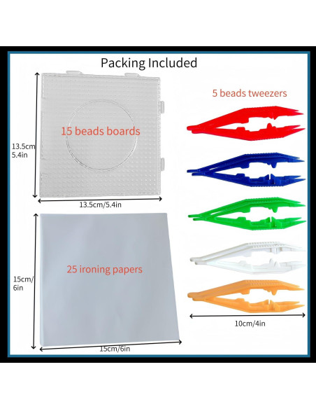 Set de 40 Piezas Tableros de Perlas Fuse WHZAZGW 5 mm