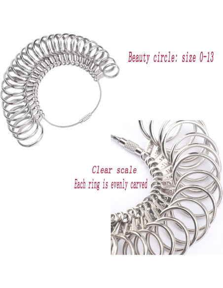 Kit de Medición de Tamaño de Anillo Awxevcik - 27 Piezas