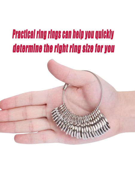 Kit de Medición de Tamaño de Anillo Awxevcik - 27 Piezas