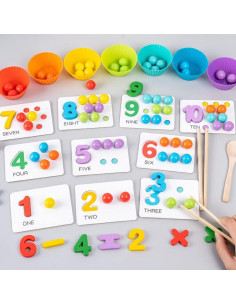 Juego de Clips de Cuenta de Perlas de Madera NUOBESTY 3PCS 2