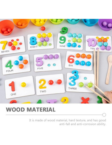 Juego de Clips de Cuenta de Perlas de Madera NUOBESTY 3PCS