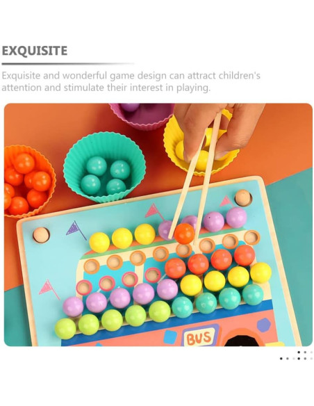 Juego de Clips de Cuenta de Perlas de Madera NUOBESTY 3PCS