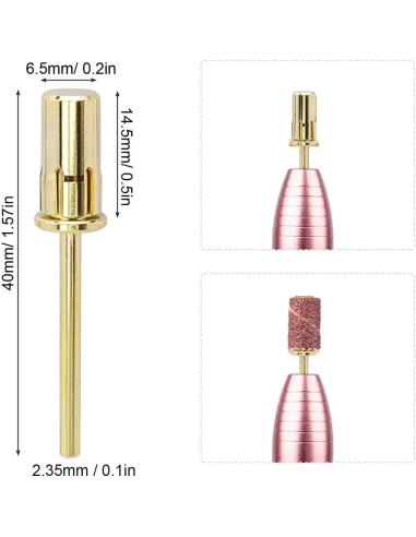 2 Piezas Bit de Mandril para Uñas Bestgle 2.35mm Acero