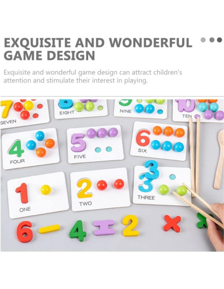 Juego de Clips de Cuenta de Perlas de Madera NUOBESTY 3PCS