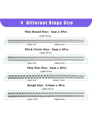 Ajustador de Talla de Anillo JRONGHE - 12 Piezas Silicona Transparente