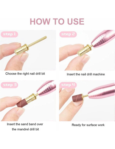 2 Piezas Bit de Mandril para Uñas Bestgle 2.35mm Acero