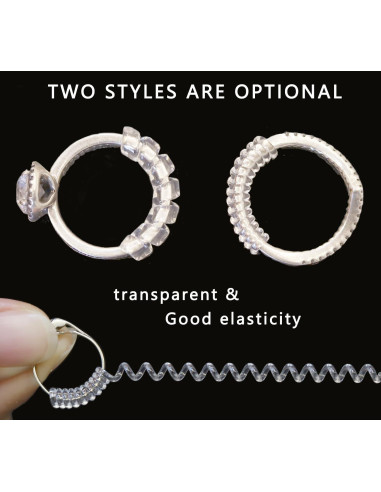 Ajustador de Talla de Anillo JRONGHE - 12 Piezas Silicona Transparente
