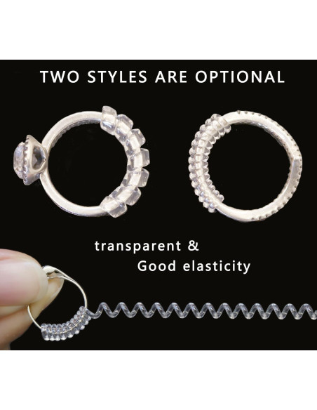 Ajustador de Talla de Anillo JRONGHE - 12 Piezas Silicona Transparente