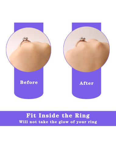 Ajustador de Talla de Anillo JRONGHE - 12 Piezas Silicona Transparente