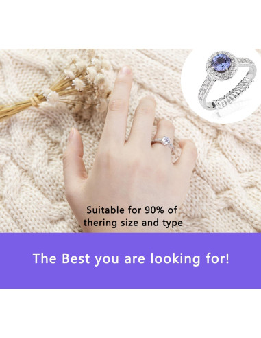 Ajustador de Talla de Anillo JRONGHE - 12 Piezas Silicona Transparente